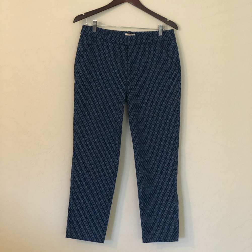 Patterned Ankle Pants Straight Leg